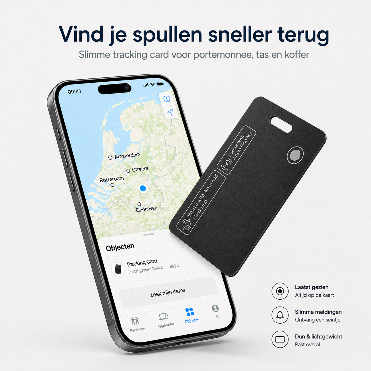 TrackMate™ – Vind je portemonnee, tas of koffer binnen seconden terug
