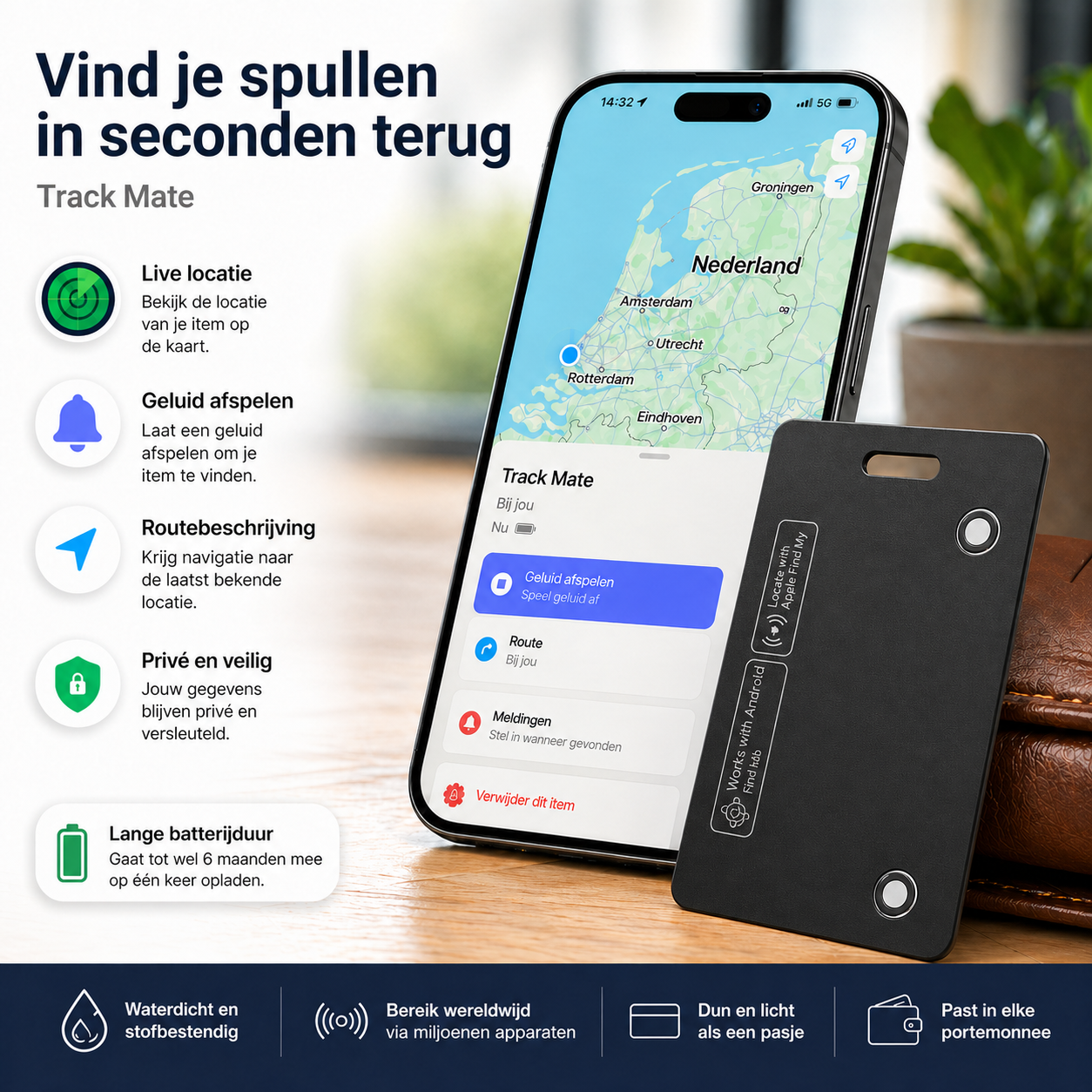 TrackMate™ – Vind je portemonnee, tas of koffer binnen seconden terug